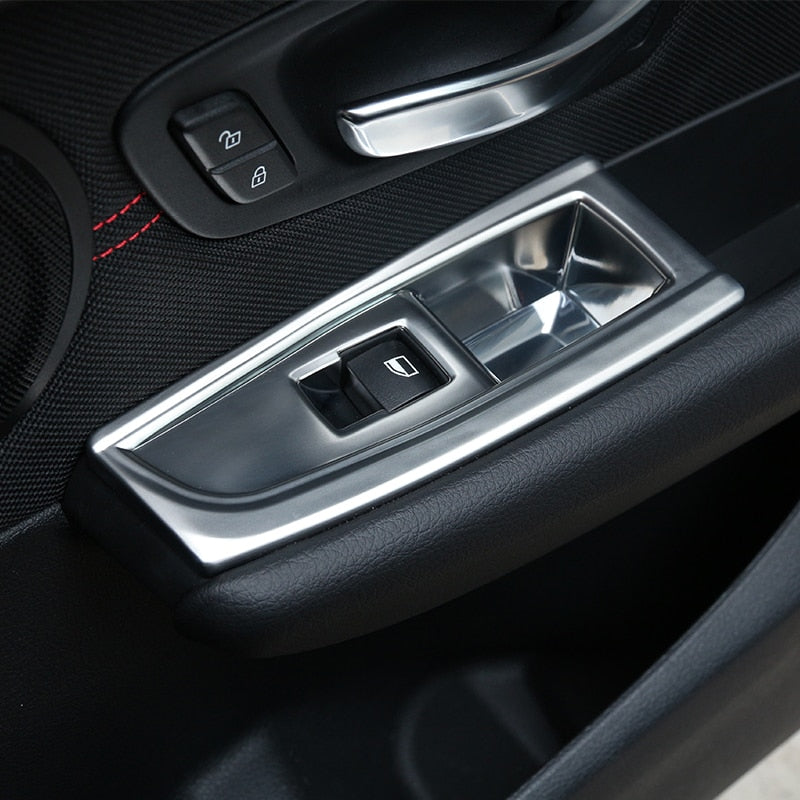 BMW 1 / 2 Chrom Fenster Heber Schalter Taster Abdeckung Rahmen