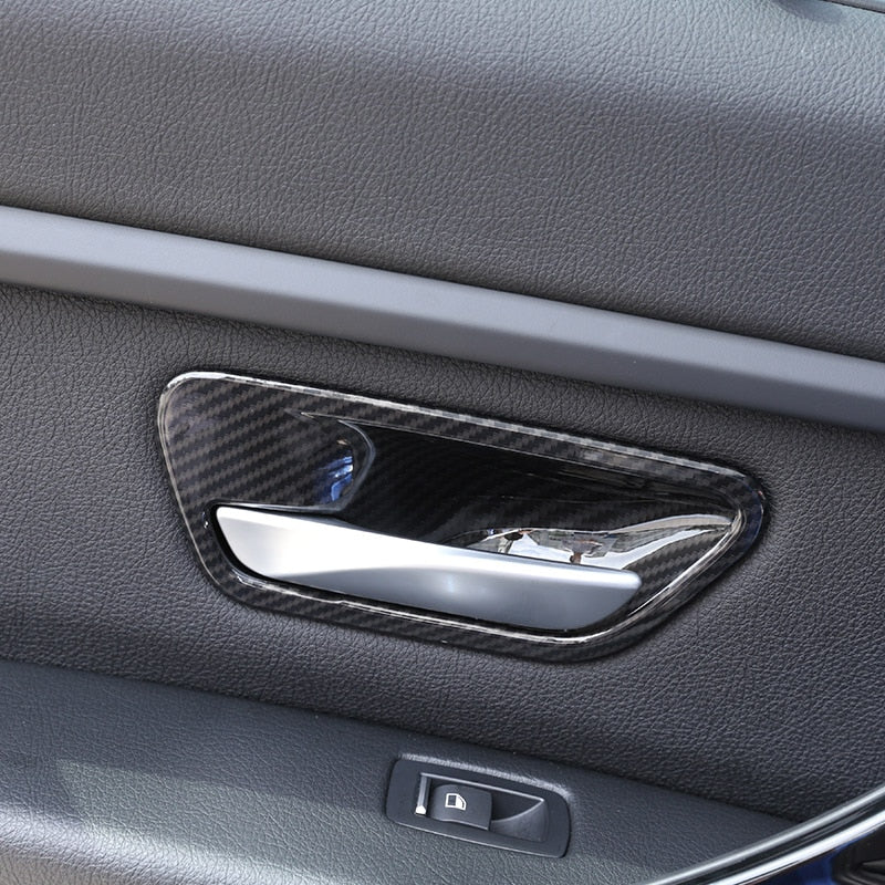 BMW 4 F32 F33 Chrom Carbon Türgriff Schalen Tür Innen Abdeckung Rahmen