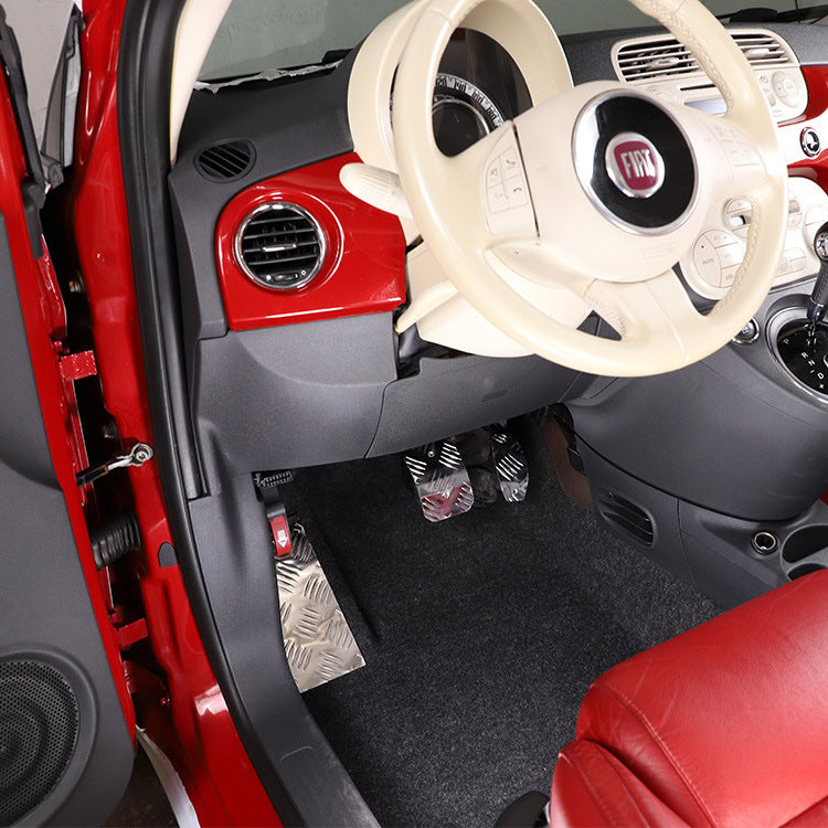 Geeignet für Fiat 500 (Baujahre 2010-2015) Gaspedal- und Bremspedalabdeckung, Aluminiumlegierung, silberfarben, 3-teiliges Set