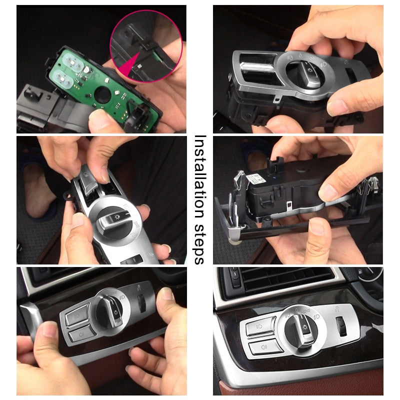 BMW X3 X4 5 7 Chrom Armaturenbrett Licht Schalter Abdeckung Rahmen