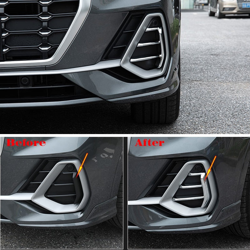 Audi Q3 F3 Chrom Stossleiste Kühlergrill Vorne Seitengrill Abdeckung