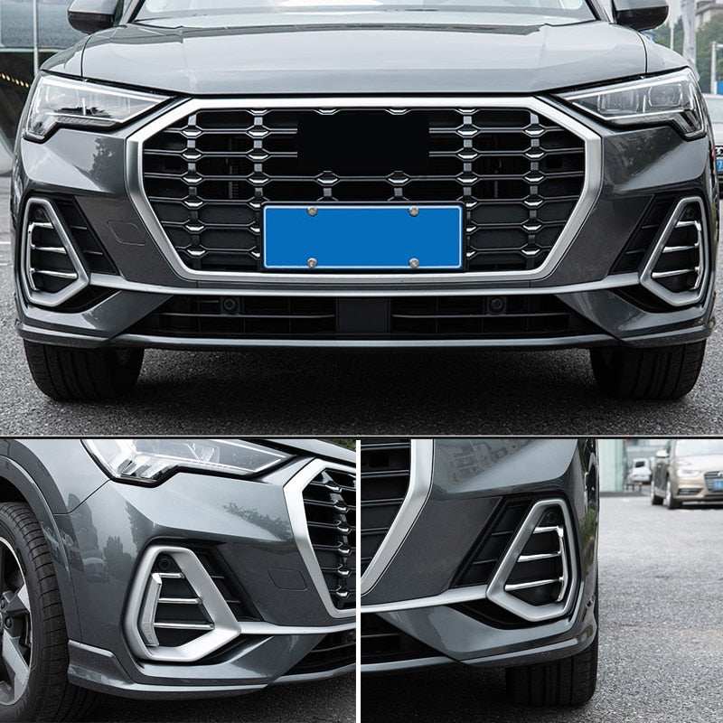 Audi Q3 F3 Chrom Stossleiste Kühlergrill Vorne Seitengrill Abdeckung