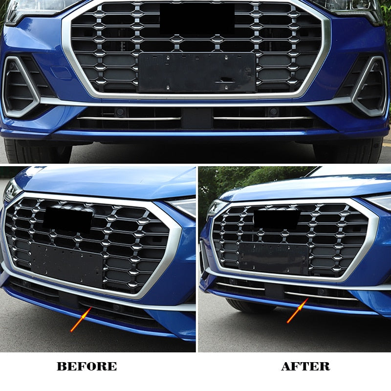 Audi Q3 F3 Chrom Kühlergrill Gitter Leiste Abdeckung Vorne Unten