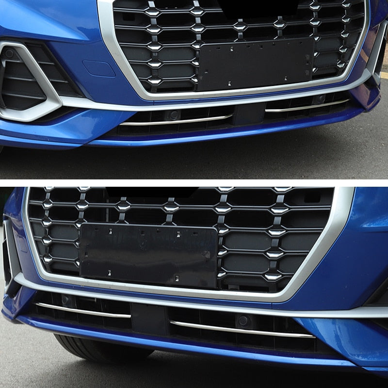 Audi Q3 F3 Chrom Kühlergrill Gitter Leiste Abdeckung Vorne Unten