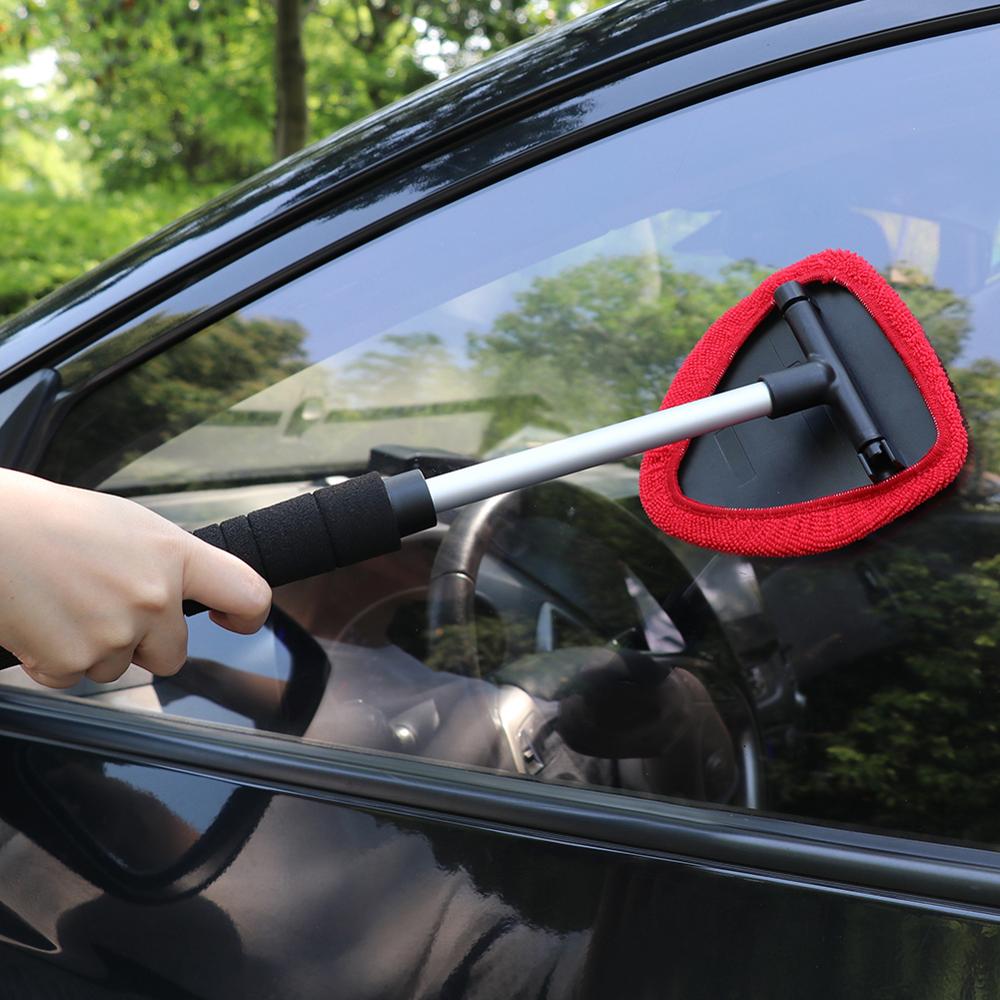 Auto Scheibenreinigung Dreiecksbürste mit Teleskopstange und Mikrofasertuch