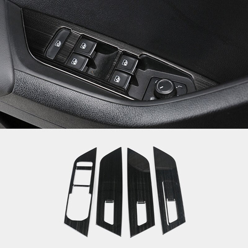 Skoda Karoq Edelstahl Fenster Heber Schalter Taster Abdeckung Rahmen