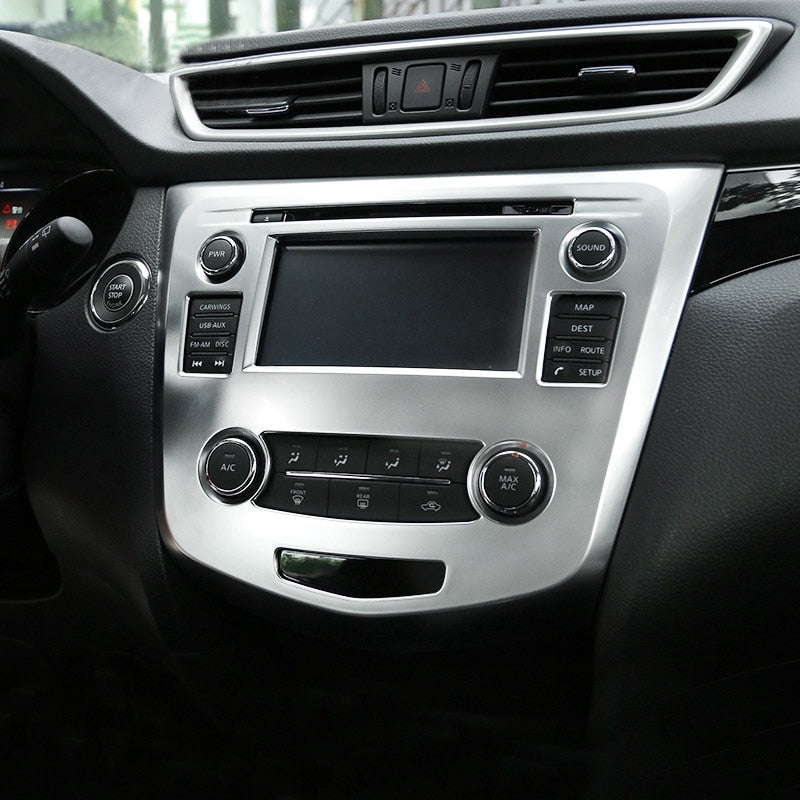 Nissan Qashqai J11 Chrom Mittelkonsole Bildschirm AC Steuerung Abdeckung