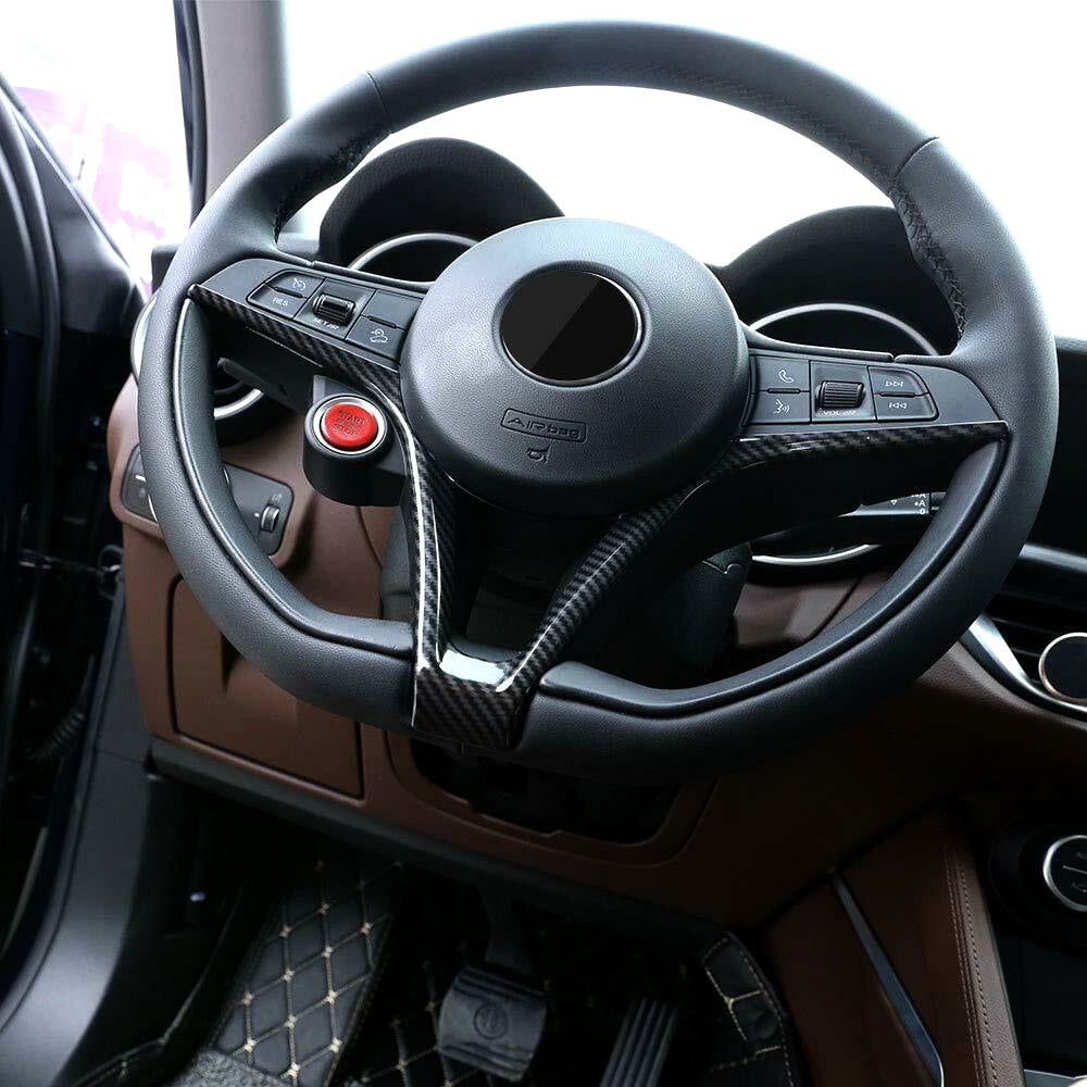 Alfa Romeo Giulia Stelvio Lenkrad Tasten Knopfe Kohlefaser Abdeckung