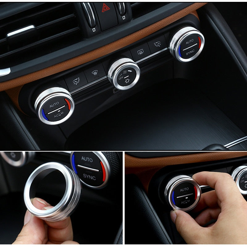 Alfa Romeo Giulia Stelvio Klimabedienteil Heizungsbedienteil Schalter Knopf Ringe Abdeckung