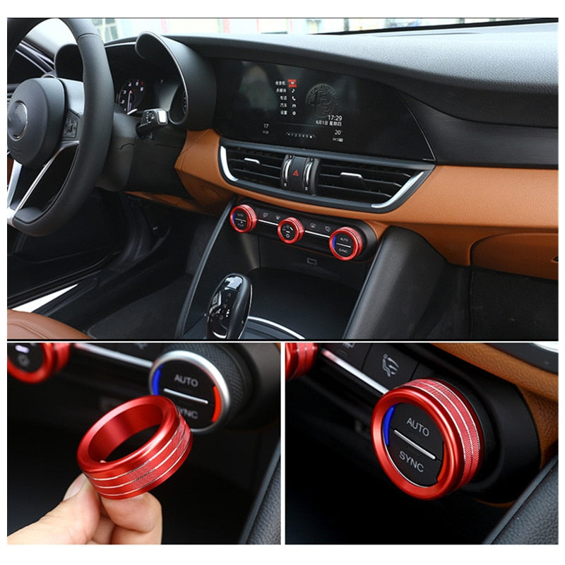Alfa Romeo Giulia Stelvio Klimabedienteil Heizungsbedienteil Schalter Knopf Ringe Abdeckung
