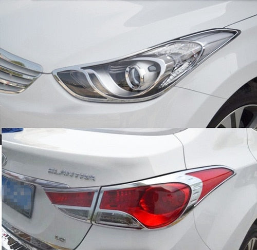 Hyundai Elantra MD Chrom Licht Leuchte Scheinwerfer Vorne Hinten Abdeckung Rahmen