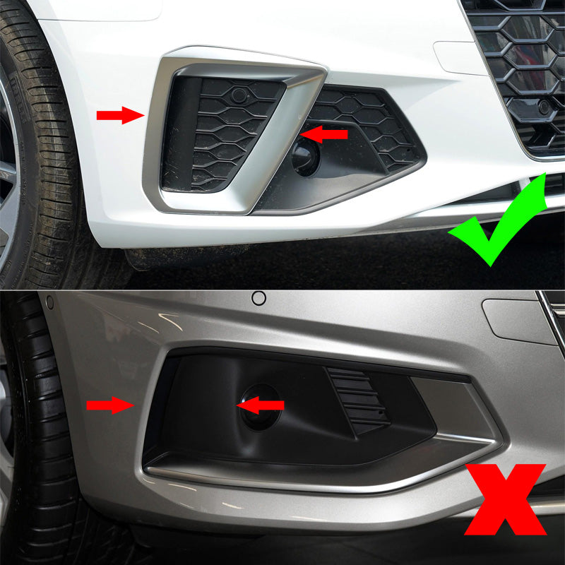 Audi A4 B9 Nebelscheinwerfer Licht Vorne Kühlergrill Gitter Abdeckung Rahmen
