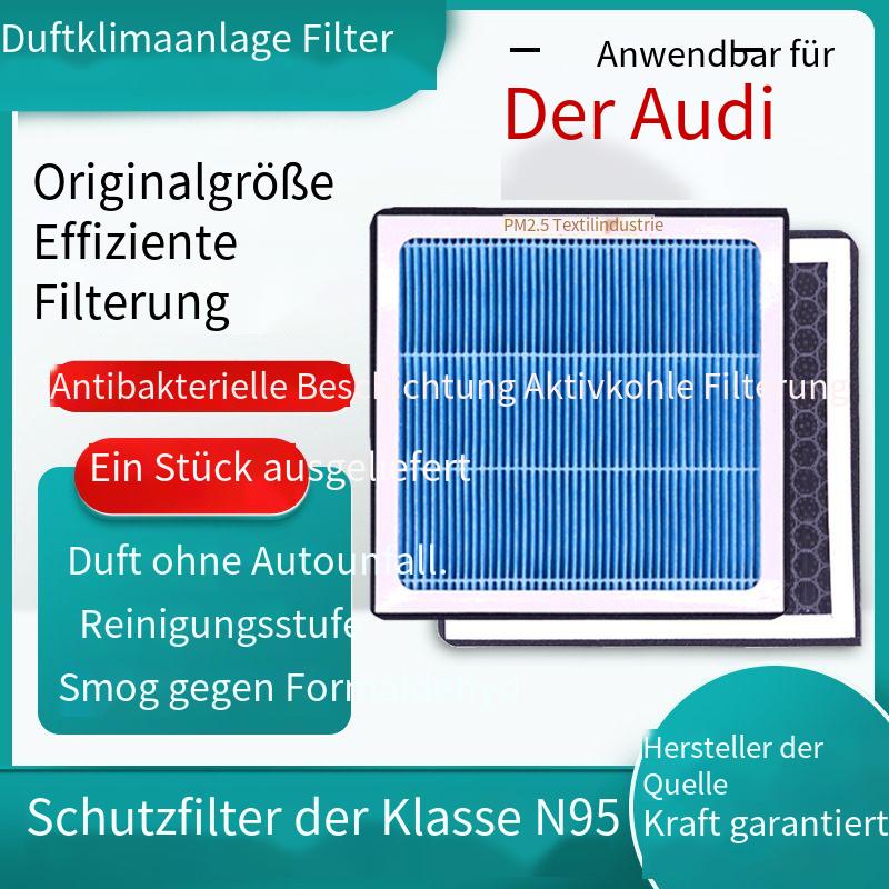 Geeignet fürAudi Duft-Klimaanlagenfilter, Aktivkohle N95-Grad, Auto-Klimaanlagenfilter, PM2.5-Filterung