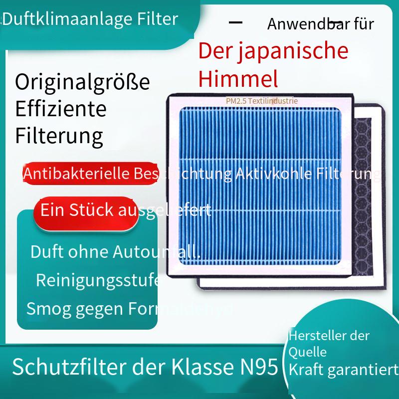 Geeignet für Nissan Duft-Klimaanlagenfilter, Aktivkohle N95-Grad, Auto-Klimaanlagenfilter, PM2.5-Filterung