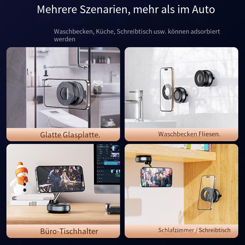 Magnetische Handyhalterung fürs Auto – Magsafe-kompatibel, drehbar & faltbar, starker Vakuumsauger, rückstandsfrei, Epoxidharz-Design