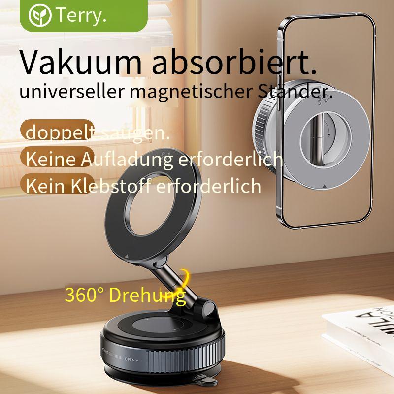 Magnetische Handyhalterung fürs Auto – Magsafe-kompatibel, drehbar & faltbar, starker Vakuumsauger, rückstandsfrei, Epoxidharz-Design