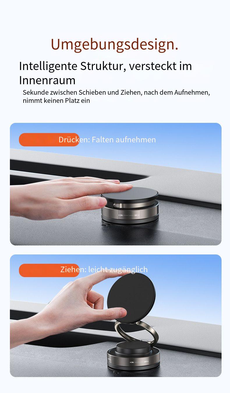 2025 Magnetische Handyhalterung Auto – Magsafe-kompatibel mit Vakuumsaugnapf & kabelloser Ladefunktion, Universal für iPhone & Android