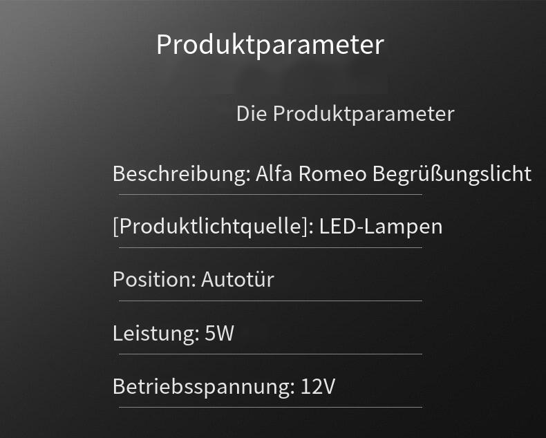 LED Türbeleuchtung für Alfa Romeo Giulia & Stelvio – Türprojektor Logo Licht, Willkommenslicht, Ambientebeleuchtung Tuning Zubehör