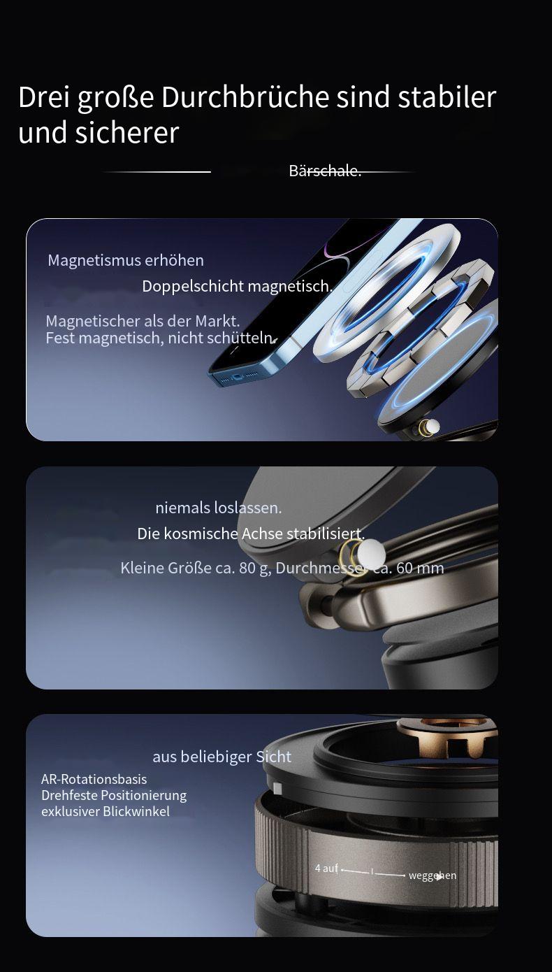 2025 Magnetische Handyhalterung Auto – Magsafe-kompatibel mit Vakuumsaugnapf & kabelloser Ladefunktion, Universal für iPhone & Android