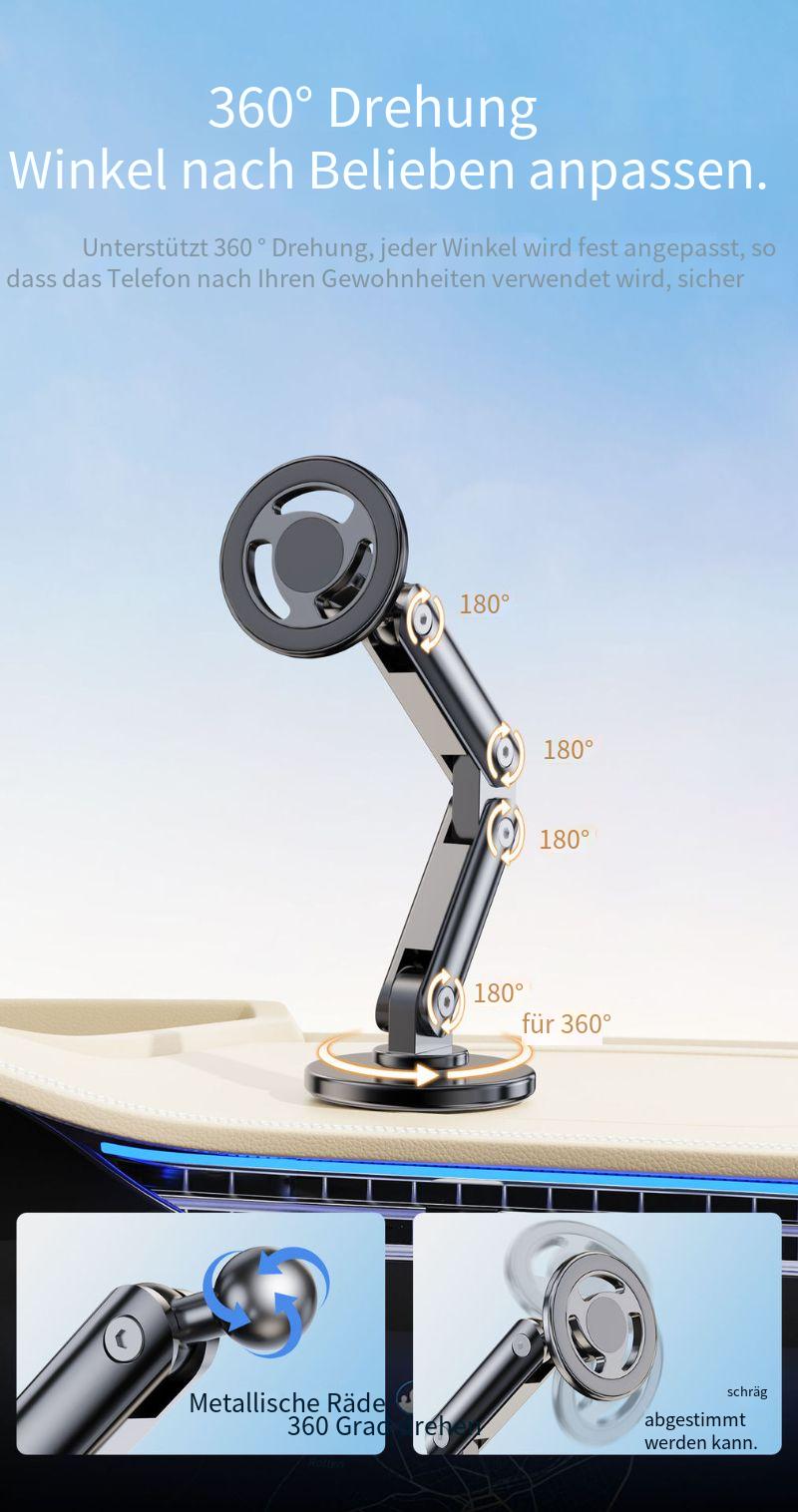 Magsafe Auto Handyhalterung 2025 – Magnetisch, drehbar & faltbar, aus Aluminium, selbstklebende Montage