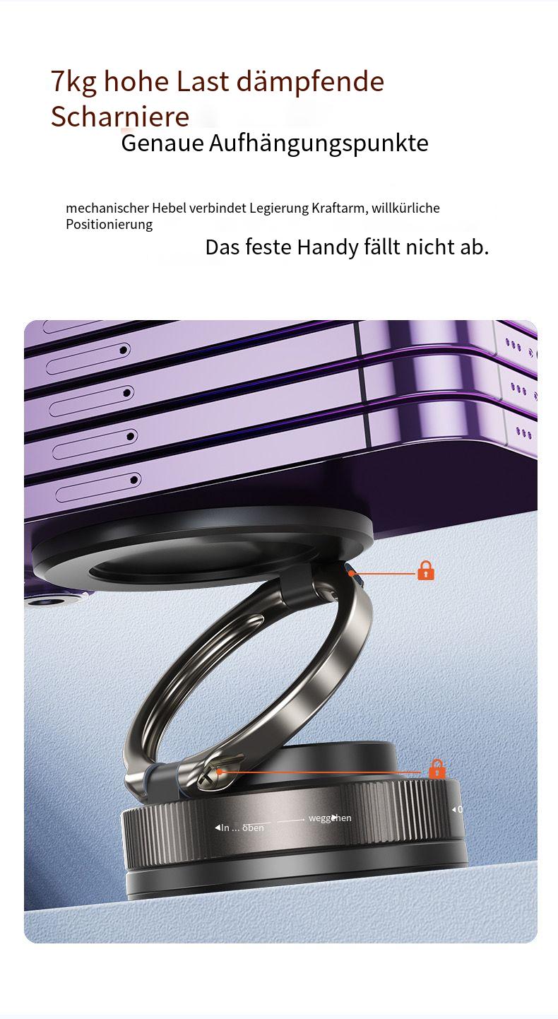 2025 Magnetische Handyhalterung Auto – Magsafe-kompatibel mit Vakuumsaugnapf & kabelloser Ladefunktion, Universal für iPhone & Android