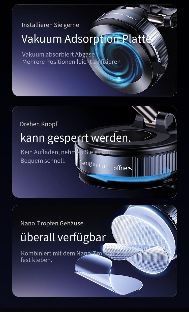 Magnetische Handyhalterung fürs Auto – Magsafe-kompatibel, drehbar & faltbar, starker Vakuumsauger, rückstandsfrei, Epoxidharz-Design