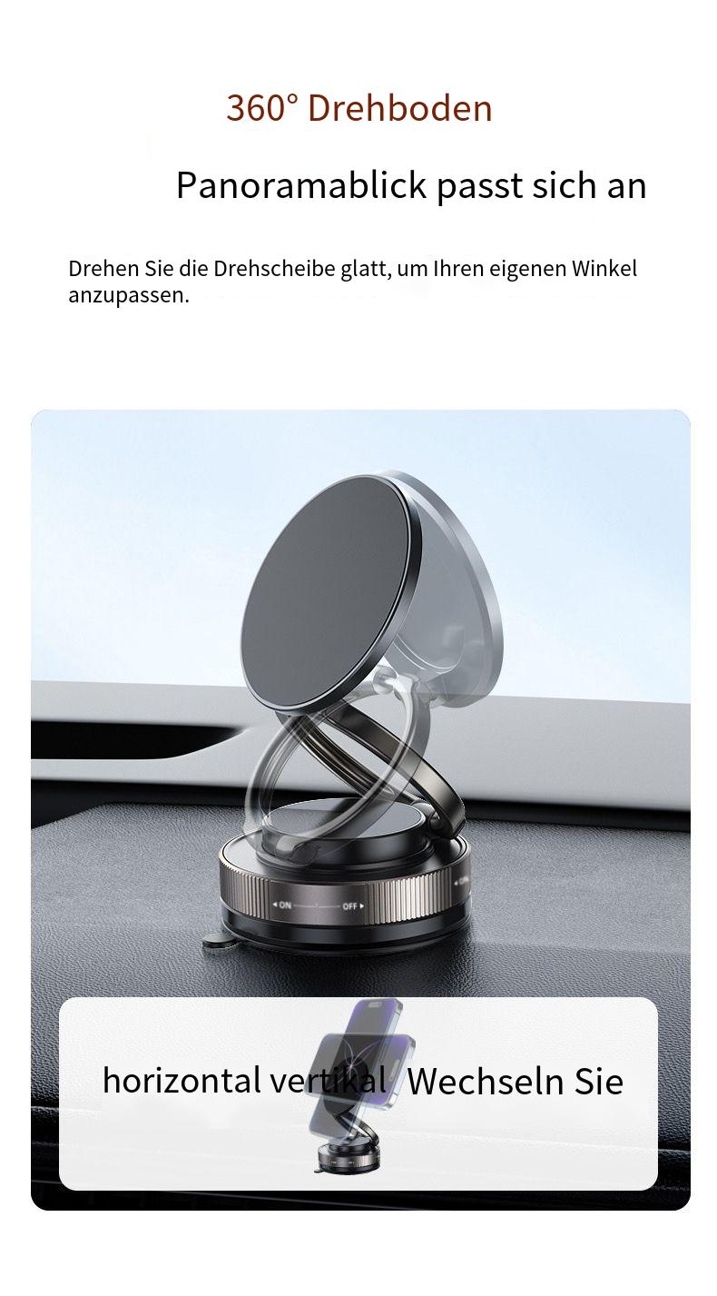 2025 Magnetische Handyhalterung Auto – Magsafe-kompatibel mit Vakuumsaugnapf & kabelloser Ladefunktion, Universal für iPhone & Android