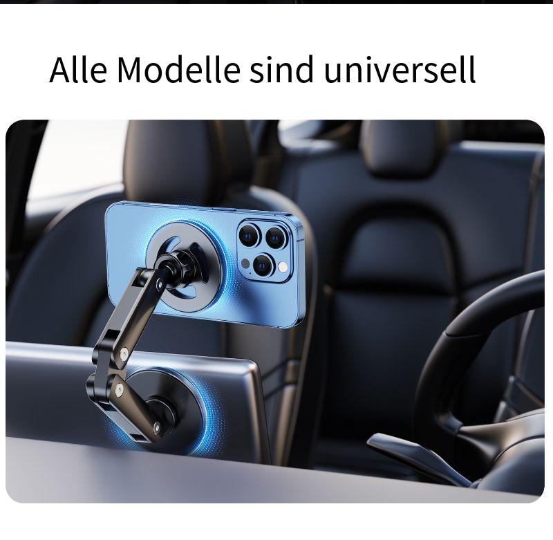 Magsafe Auto Handyhalterung 2025 – Magnetisch, drehbar & faltbar, aus Aluminium, selbstklebende Montage