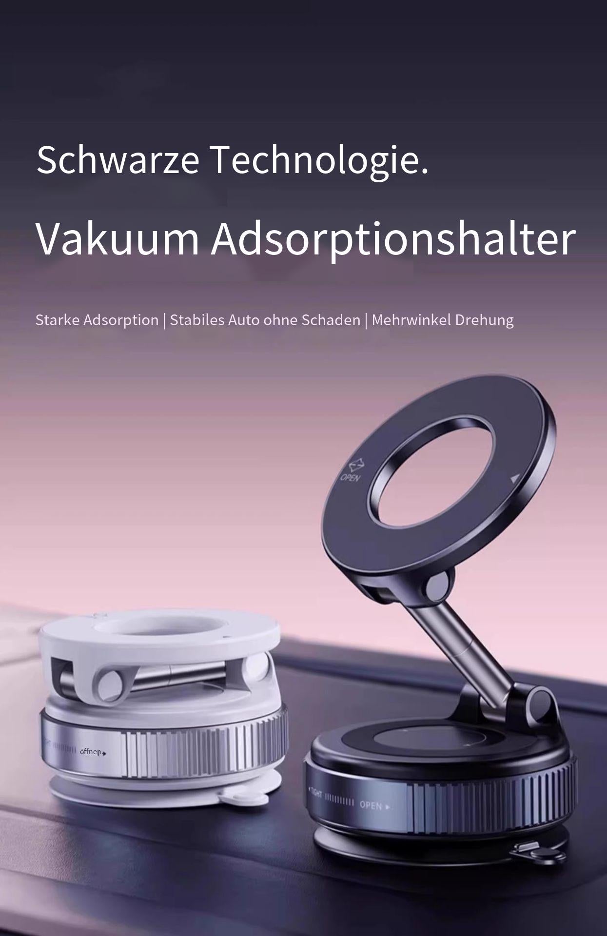 Magnetische Handyhalterung fürs Auto – Magsafe-kompatibel, drehbar & faltbar, starker Vakuumsauger, rückstandsfrei, Epoxidharz-Design
