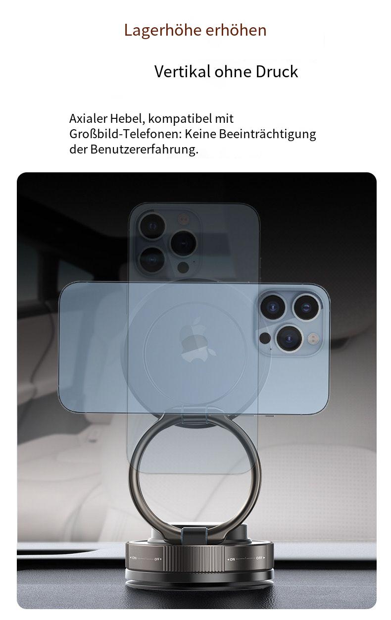 2025 Magnetische Handyhalterung Auto – Magsafe-kompatibel mit Vakuumsaugnapf & kabelloser Ladefunktion, Universal für iPhone & Android