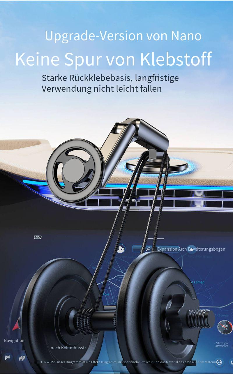 Magsafe Auto Handyhalterung 2025 – Magnetisch, drehbar & faltbar, aus Aluminium, selbstklebende Montage