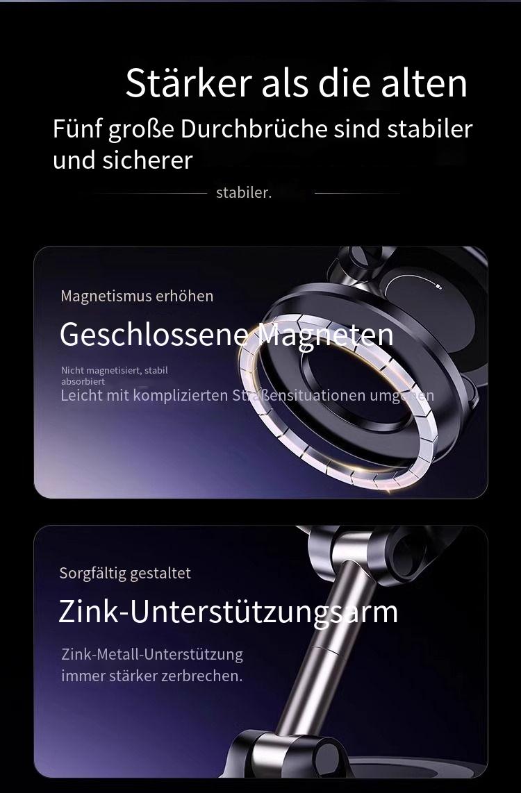 Magnetische Handyhalterung fürs Auto – Magsafe-kompatibel, drehbar & faltbar, starker Vakuumsauger, rückstandsfrei, Epoxidharz-Design