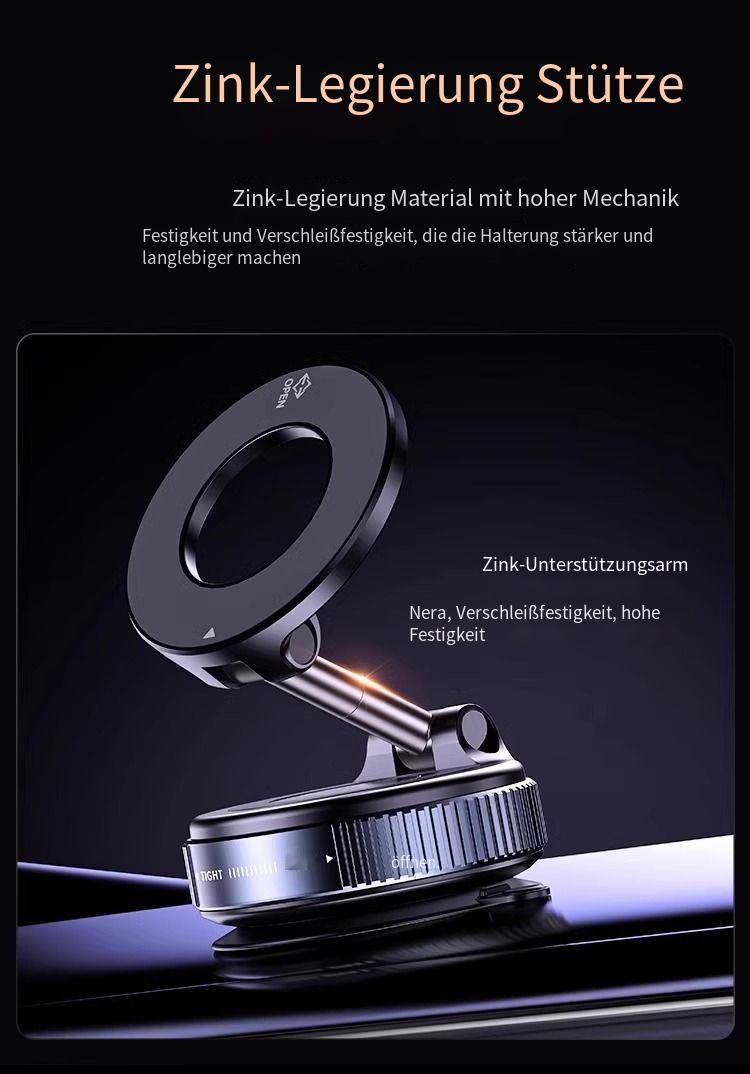 Magnetische Handyhalterung fürs Auto – Magsafe-kompatibel, drehbar & faltbar, starker Vakuumsauger, rückstandsfrei, Epoxidharz-Design