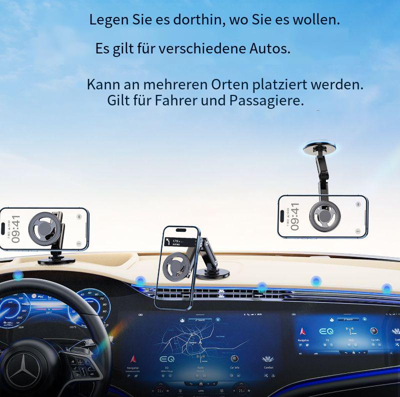 Magsafe Auto Handyhalterung 2025 – Magnetisch, drehbar & faltbar, aus Aluminium, selbstklebende Montage