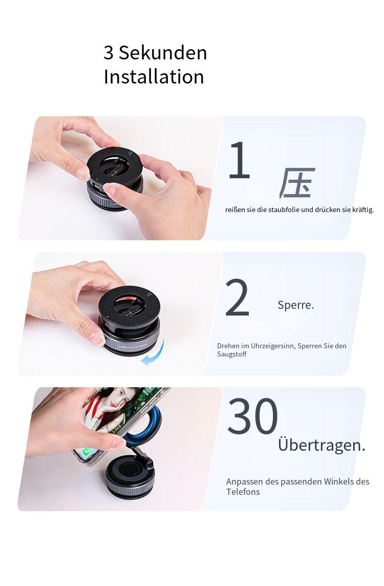 Magnetische Handyhalterung fürs Auto – Magsafe-kompatibel, drehbar & faltbar, starker Vakuumsauger, rückstandsfrei, Epoxidharz-Design