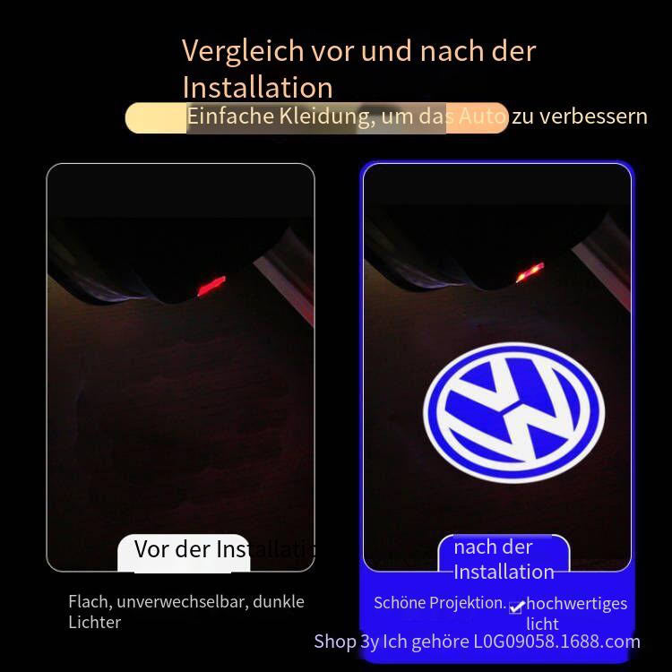 Passend für VW Passat (2012-2023) Einstiegsbeleuchtung mit Projektion.