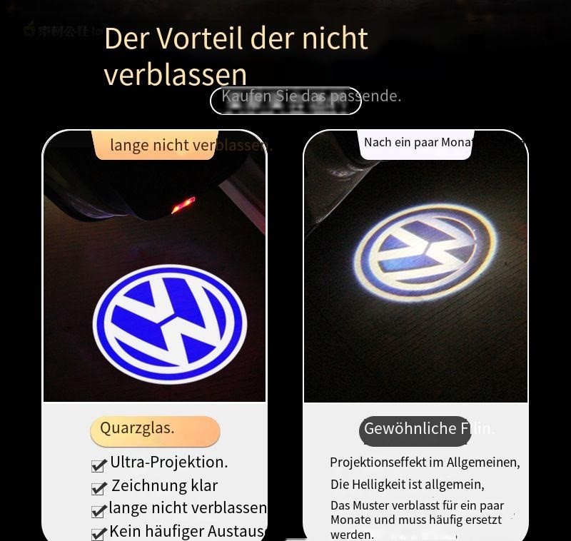 Passend für VW Passat (2012-2023) Einstiegsbeleuchtung mit Projektion.