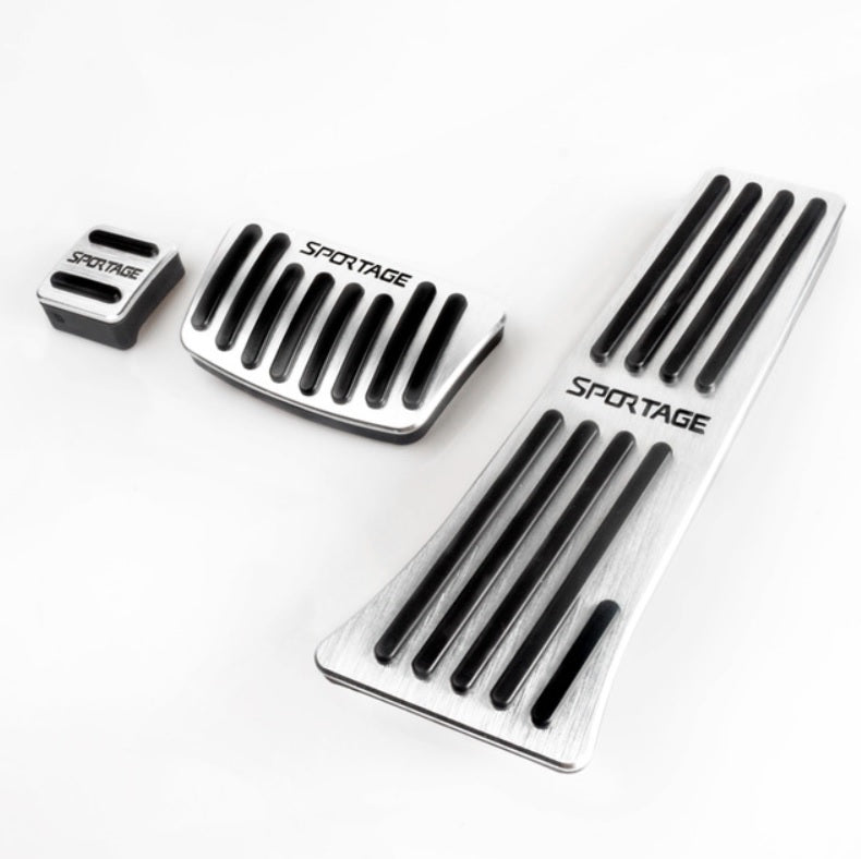 Kia Sportage 4 QL Edelstahl Pedal Kappen Gaspedal Kupplung Bremse Fußstütze