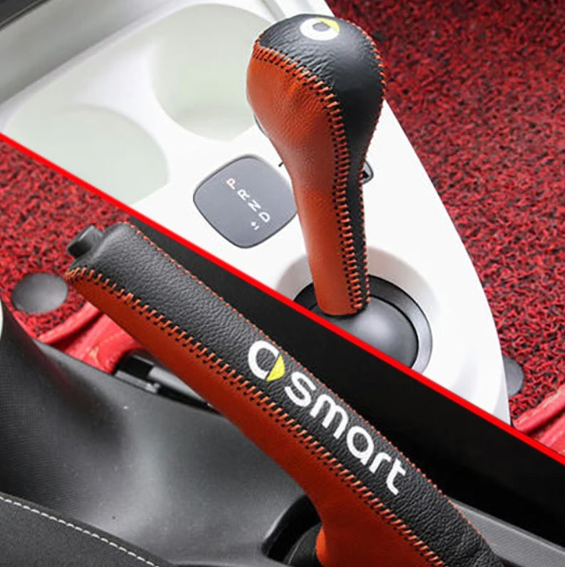 Smart fortwo forfour Schaltknauf & Handbremse Lederimitat Abdeckung