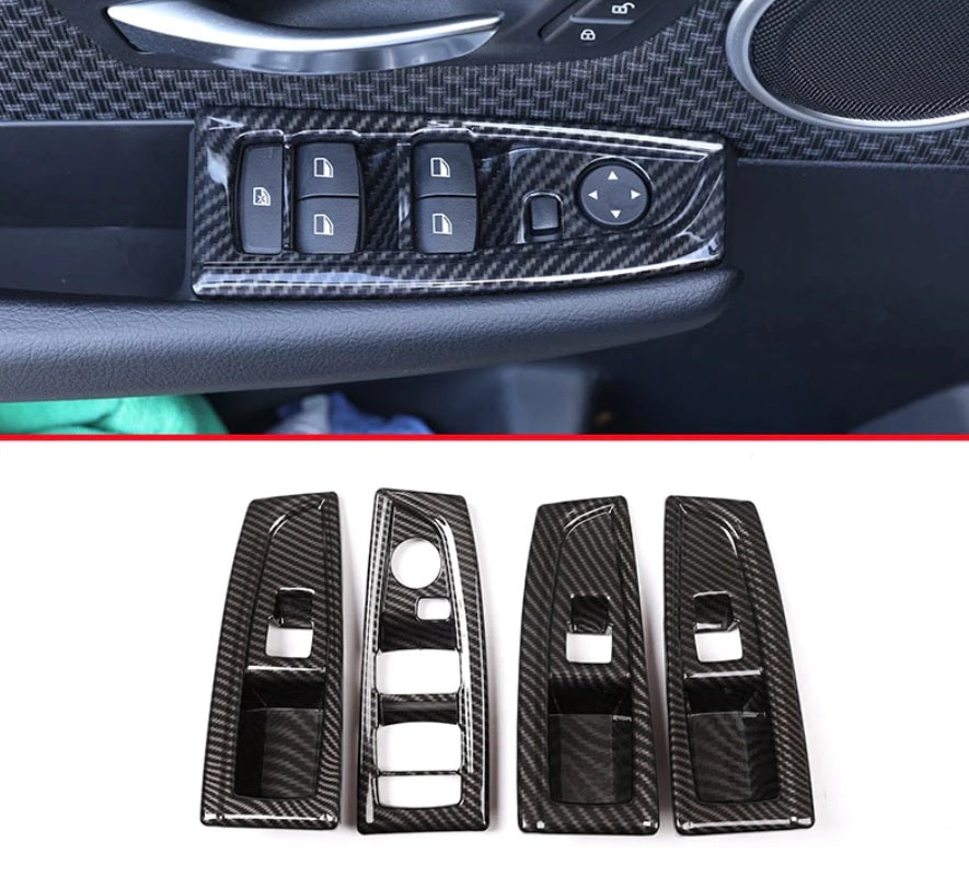 BMW 2 F45 F46 Carbon Fenster Heber Schalter Taster Abdeckung Rahmen