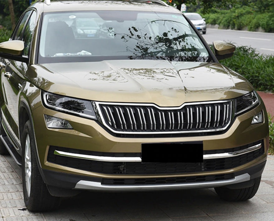 Skoda Kodiaq Chrom Stossleiste Kühlergrill Vorne Leiste Abdeckung