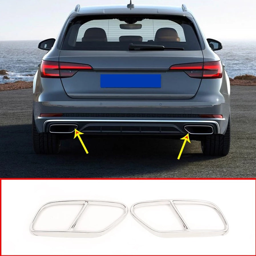 Audi A4 B9 Edelstahl Auspuff Blende Endrohr Schalldämpfer Abdeckung