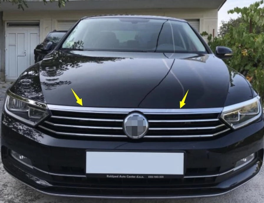 VW Passat B8 Edelstahl Stossleiste Kühlergrill Vorne Leiste Abdeckung