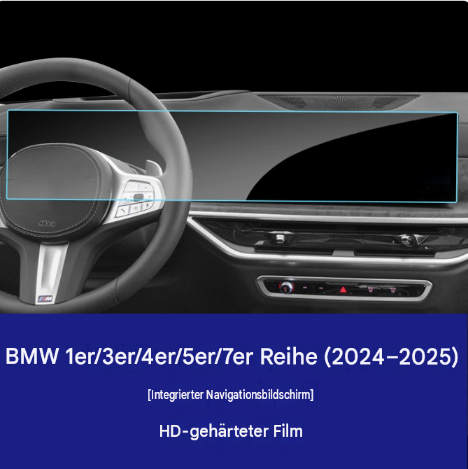 BMW 1er 3er 4er 5er 7er (2024–2026) Displayschutzfolie – Panzerglas für Curved Display, Navi & Touchscreen, Blendschutz