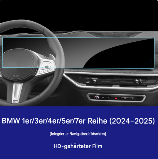 BMW 1er 3er 4er 5er 7er (2024–2026) Displayschutzfolie – Panzerglas für Curved Display, Navi & Touchscreen, Blendschutz