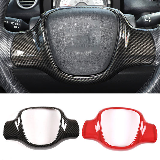 Lenkrad Dekorrahmen für Mercedes Smart Fortwo 450 (2009–2015) – ABS Carbon Look & Sport Rot, Sportliches Styling