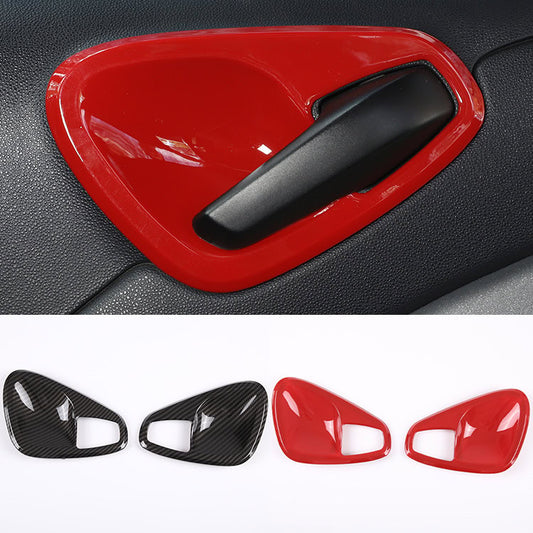 Passend für Mercedes-Benz Smart (Modelle 2010-2015), Innentürgriff-Abdeckungen aus ABS in Carbon-Optik.