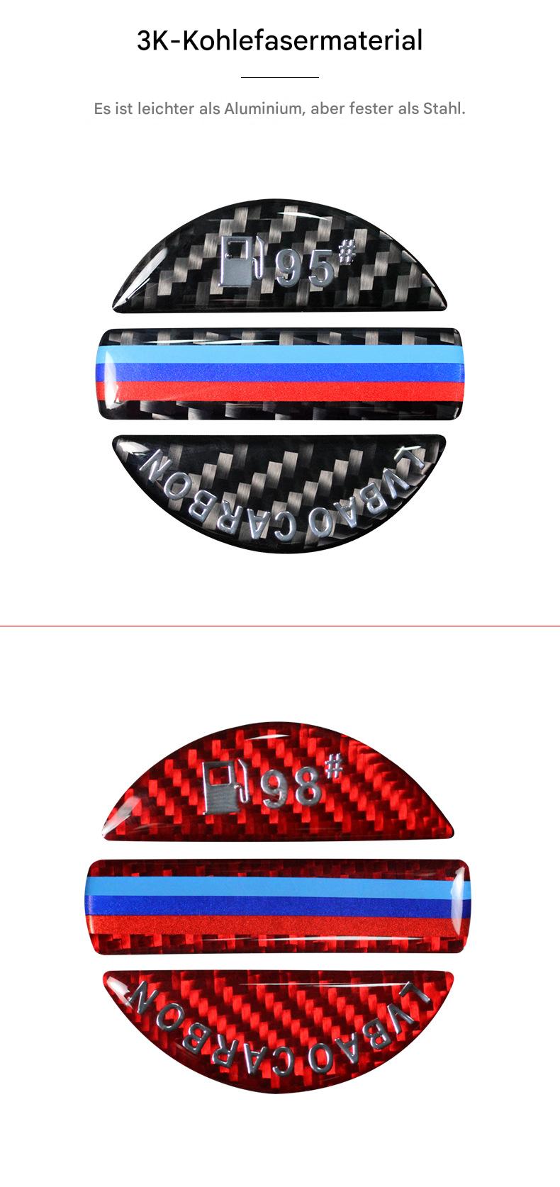 Kraftstoff Hinweis Aufkleber 92/95/98 – Carbon Tankdeckel Dekor