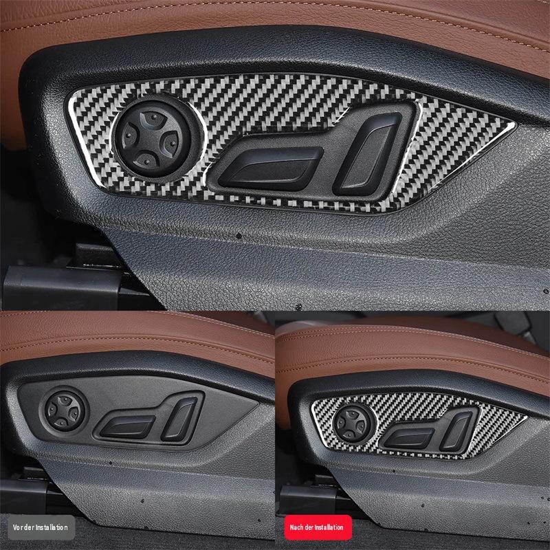 Real Carbon Fiber Seat Adjustment Decorative Trim Covers – Audi Q7 4M 2016 2017 2018 2019
