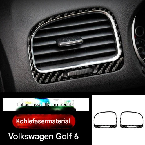 VW Golf 6 2008–2012 Lüftungsrahmen Echt-Carbon Innenraum Dekor